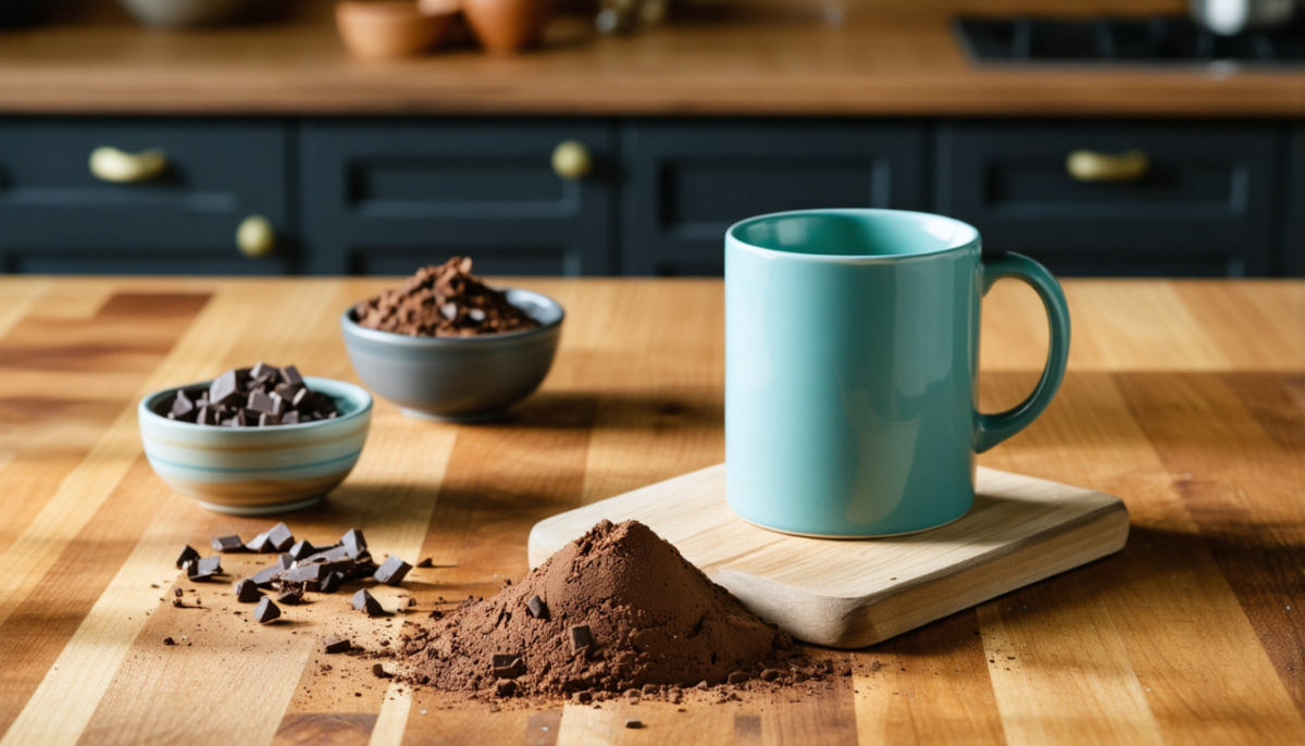découvrez notre recette saine et rapide de mug cake au chocolat, facile à préparer en quelques minutes pour une gourmandise express et légère.