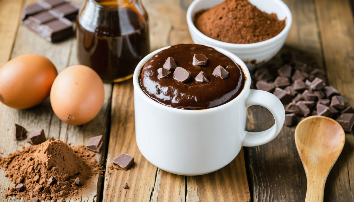 découvrez une recette rapide et simple de mug cake au chocolat sain, parfaite pour une pause gourmande sans culpabilité. facile à préparer en quelques minutes !